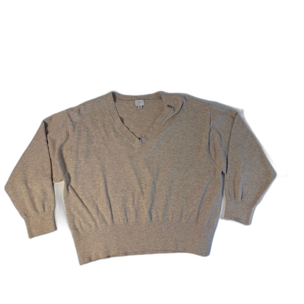 A New Day Women’s XL Taupe Beige V Neck Lightweight Sweater